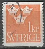 Zweden 1938-1942 - Yvert 269 - Drie kronen met cijfer (ST), Timbres & Monnaies, Timbres | Europe | Scandinavie, Suède, Affranchi