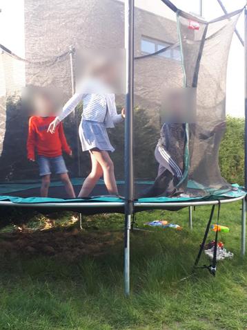 Trampoline Berg 3 meter met veiligheidsnet en verankering, Enlèvement, Utilisé