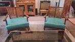 2 vintage rieten fauteuils, Huis en Inrichting, Fauteuils, Gebruikt, Ophalen of Verzenden
