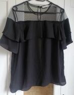 Zwarte blouse met kant - M, Kleding | Dames, Blouses en Tunieken, Ophalen of Verzenden