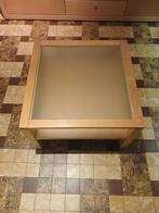 Moderne salontafel 70x70 cm met glazen blad – goede staat, Moins de 50 cm, 50 à 100 cm, Carré, Enlèvement