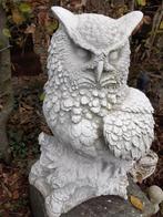 Grote uil (oehoe) in gepatineerde steen, Tuin en Terras, Ophalen, Nieuw, Steen, Dierenbeeld