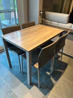 Keukentafel + 4 stoelen, Ophalen, 100 tot 150 cm, 50 tot 100 cm, Zo goed als nieuw