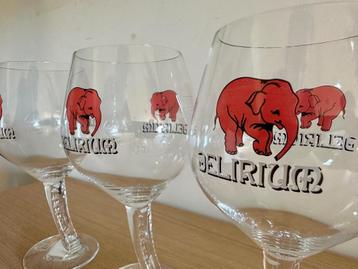 4 Delirium tremens glazen Olifant met slurfvoet 0,5L