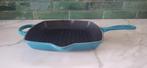 Le Creuset grillpan Deep Teal, Ophalen, Gebruikt, Gietijzer, Keramische plaat