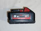Milwaukee 5,5 ah batterij kapot, nieuwe gebruikte staat!!, Doe-het-zelf en Bouw, Ophalen, Zo goed als nieuw