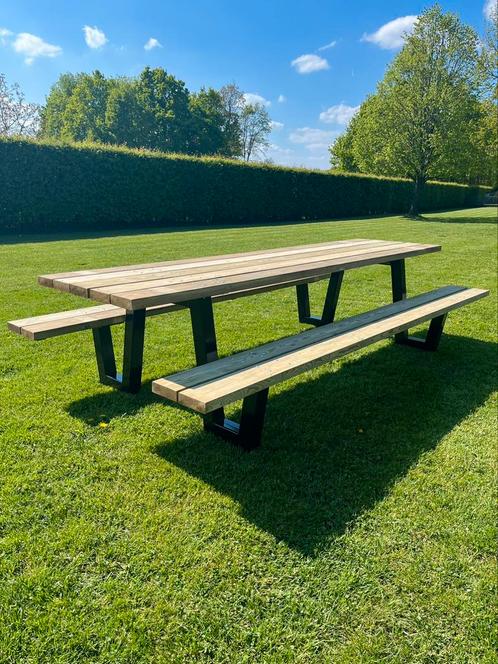 Degelijke picknicktafel 300cm lang!, Tuin en Terras, Picknicktafels, Zo goed als nieuw, Hout, Ophalen