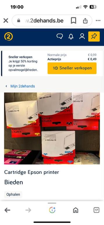 Cartridge’s  voor Epson printer beschikbaar voor biedingen