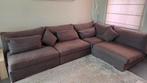 Comfortabele hoekzetel in donkerbruine stof – 310 cm breed, Ophalen, Gebruikt, Stof