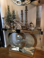NIEUWE exclusieve Sidetable met spiegel - Gucci console, Nieuw, Glas, 100 tot 150 cm, Rechthoekig
