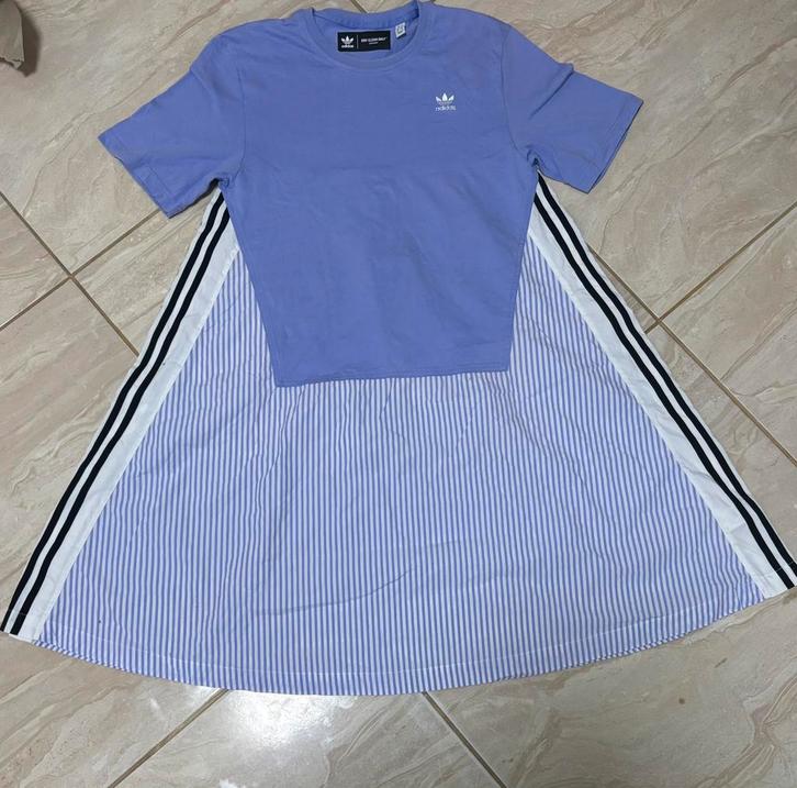 Adidas Originals lila jurk / long T-shirt, Kleding | Heren, T-shirts, Zo goed als nieuw, Maat 46 (S) of kleiner, Paars, Ophalen of Verzenden