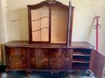 Prachtig vintage dressoir met raam — massief hout, Ophalen, Gebruikt, Vintage, 200 cm of meer