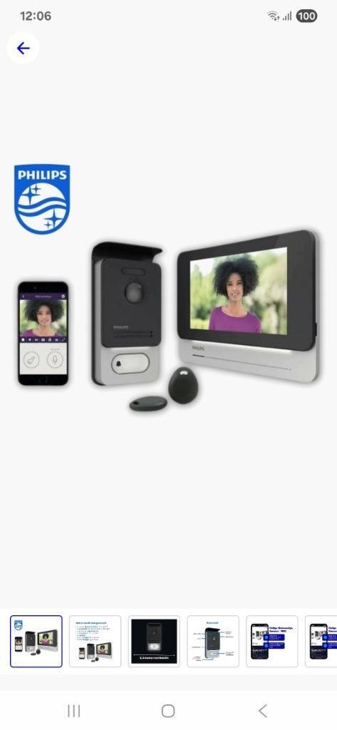 Videofoon WelcomeEye Connect 'Video Doorphone' - Philips, Huis en Inrichting, Deurbellen, Zo goed als nieuw, Bedraad, Ophalen