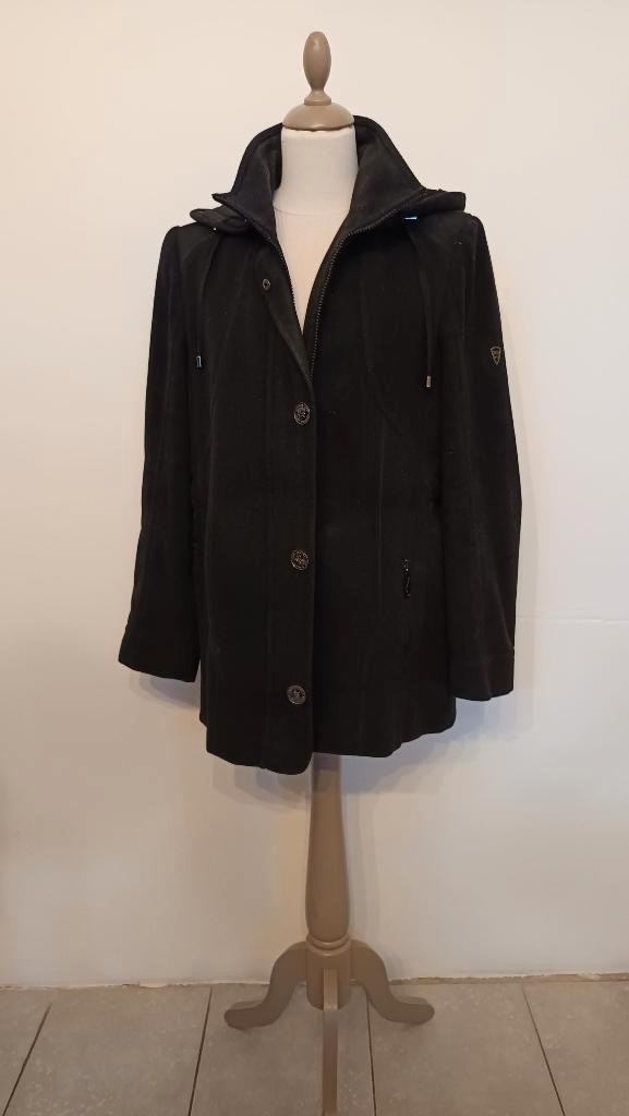 Manteau en laine mélangée à capuche noir Lebek,Taille L.🤩, Vêtements | Femmes, Vestes | Hiver, Comme neuf, Taille 42/44 (L), Noir