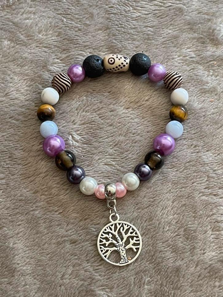 Zeer mooie handmade polsbandjes in echte natuursteen parels, Handtassen en Accessoires, Armbanden, Nieuw, Ophalen of Verzenden