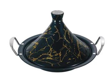 Tajine de Cuisson 32cm Noir avec couvercle en procelaine