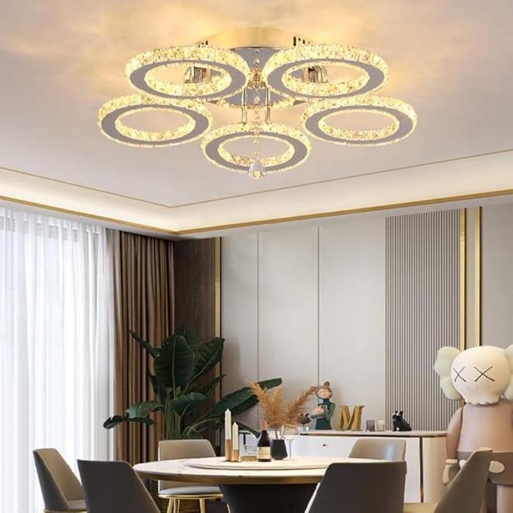 Led kristallen plafondlamp SNELLE GRATIS LEVERING, Huis en Inrichting, Lampen | Plafondlampen, Nieuw, Verzenden