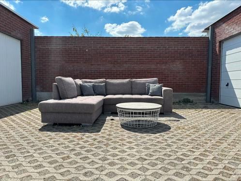 PRACHTIGE GRIJS/BRUINE HOEKZETEL |  FREE DELIVERY | ‼️, Huis en Inrichting, Zetels | Zetels, Zo goed als nieuw, Hoekbank, Vierpersoons of meer