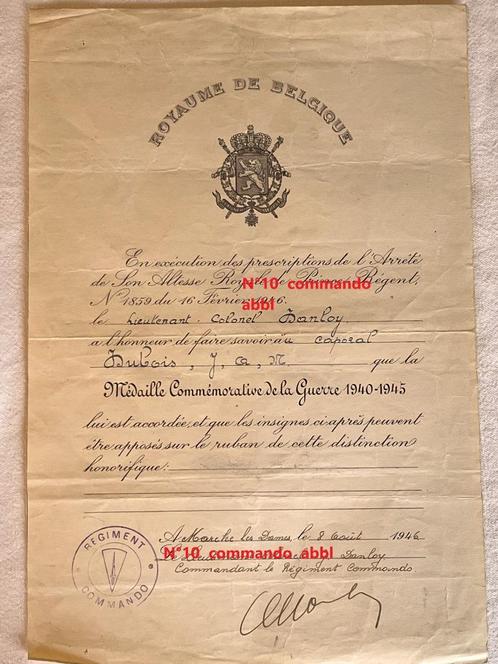 ABBL n10 commando Belgian army in UK Danloy, Verzamelen, Militaria | Tweede Wereldoorlog, Landmacht, Overige typen, Ophalen of Verzenden