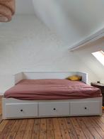 Ikea Hemnes bed, Ophalen, Wit, Tweepersoons, Verstelbaar