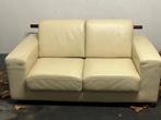 Zetel beige, Huis en Inrichting, Ophalen, Gebruikt, Tweepersoons, Leer