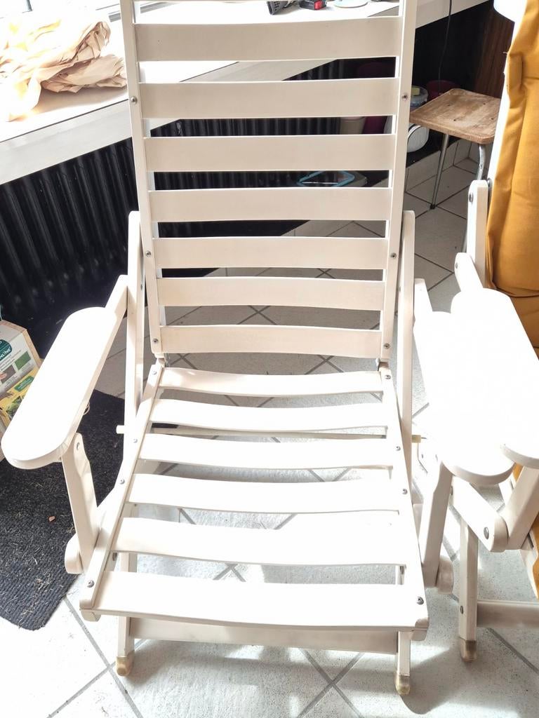 Set de jardin en bois, 3 chaises longues et 1 chaise longue,, Jardin & Terrasse, Enlèvement, Bois