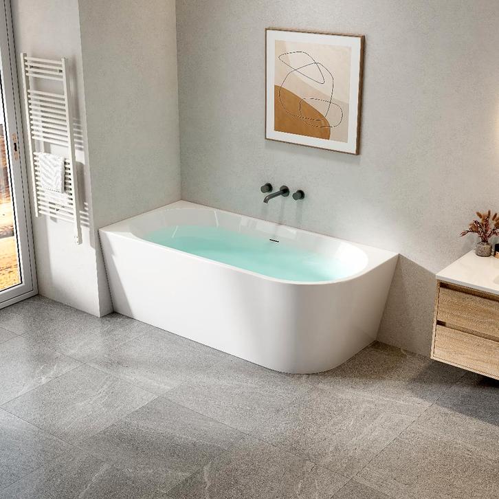 BAIGNOIRE D'ANGLE  GAUCHE  ACRYLIQUE - 170X78X58 CM -BLANC, Doe-het-zelf en Bouw, Sanitair, Bad, Ophalen