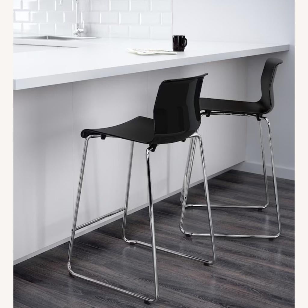 2x Ikea Glenn Bar Stool (BLACK) hoog, Huis en Inrichting, Barkrukken, Ophalen, Gebruikt, 60 tot 90 cm, Metaal