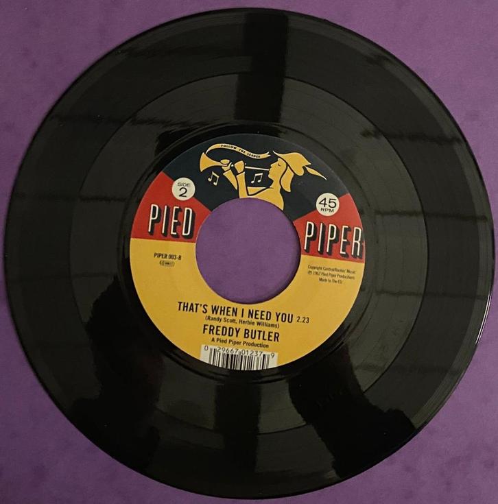 Freddy Butler That's When I Need You, CD & DVD, Vinyles Singles, Comme neuf, Single, R&B et Soul, 7 pouces, Enlèvement ou Envoi