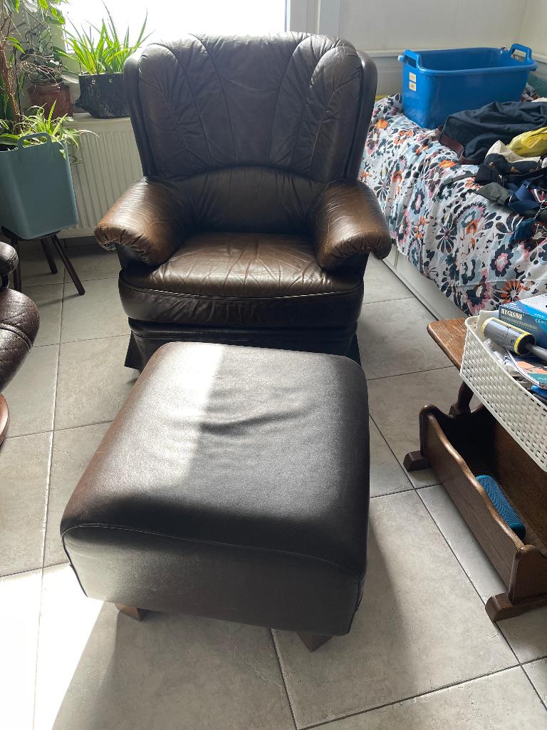 1 persoon zetel, Ophalen, Gebruikt, Eenpersoons, Leer