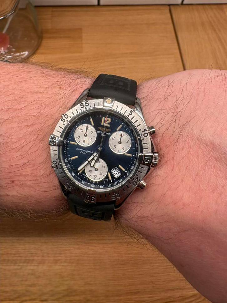 Breitling, Handtassen en Accessoires, Horloges | Heren, Zo goed als nieuw, Breitling, Leer, Ophalen