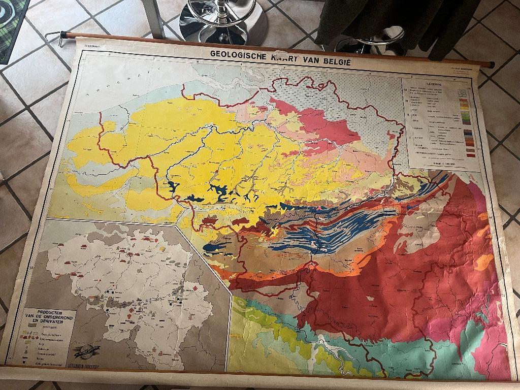 Oude landkaart België (geologsiche kaart), Ophalen, Gelezen, België, Landkaart