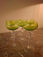 Vintage groene coupe glazen – set van 6, Enlèvement
