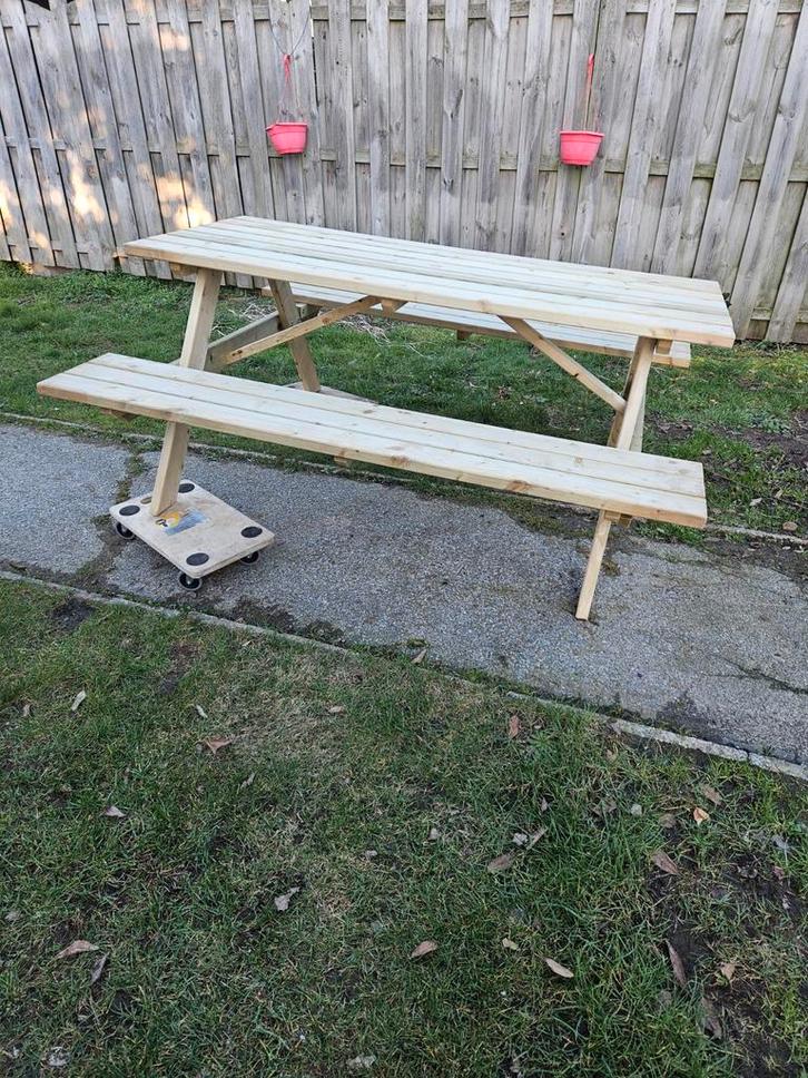 Nu voor 150 euro Nieuwe picknicktafels geïmpregneerd L=180cm, Tuin en Terras, Picknicktafels, Ophalen