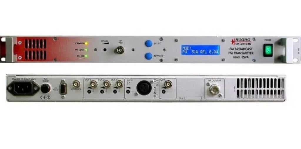 FM zender Suono ESVA – broadcast transmitter 50 w, Telecommunicatie, Zenders en Ontvangers, Ophalen, Nieuw, Zender