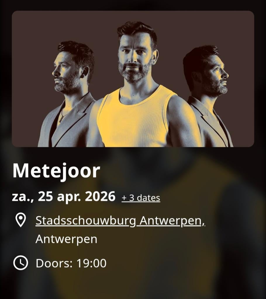 2 Tickets metejoor, Tickets & Billets, Concerts | Chanson française, Deux personnes, Avril