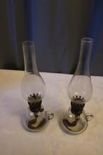 2 olielampen in glas, Ophalen of Verzenden