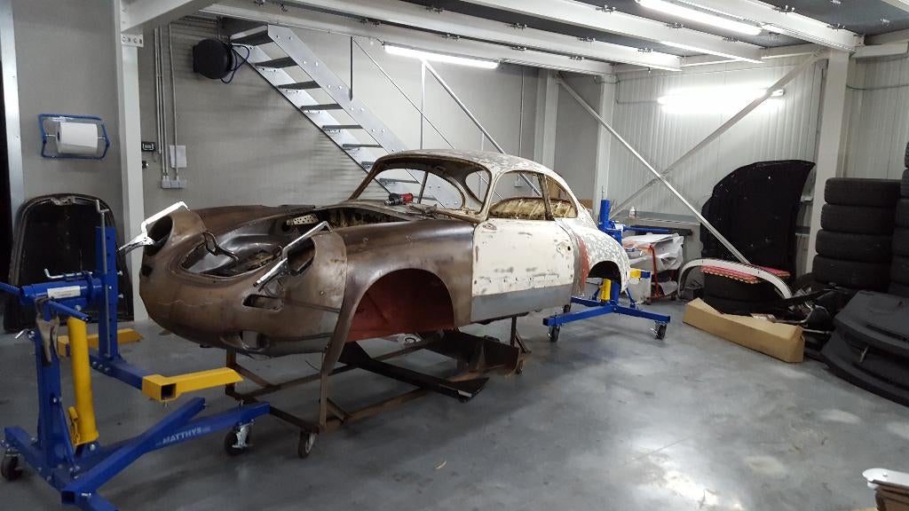 PORSCHE 356 B 1963 RESTAURATIE PROJECT, Auto's, Porsche, Particulier, Benzine, Euro 1, Coupé, 2 deurs, Handgeschakeld, Wit, Zwart