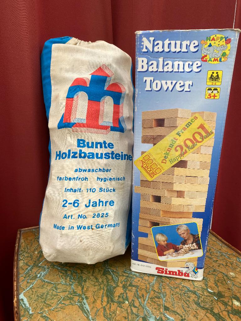 2 boite et sac de jeux en briques de bois, 1 ou 2 joueurs, Enlèvement ou Envoi, Utilisé, Simba