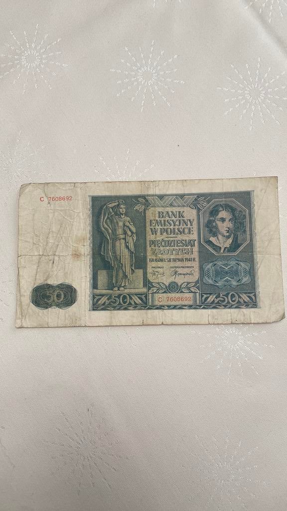50 zlotys polonais 1941, Enlèvement ou Envoi, Pologne