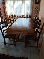 table avec 8 chaises, Cinq personnes ou plus, Comme neuf, Enlèvement, Chêne