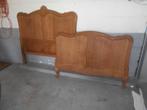 ancienne tete et pied de lit en chene  largeur 107 cm, 100 cm, Brun, Enlèvement, Utilisé