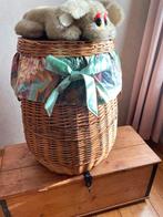 Panier en lin de 60 cm de haut, 40 cm de large, Maison & Meubles, Enlèvement, Comme neuf, Panier