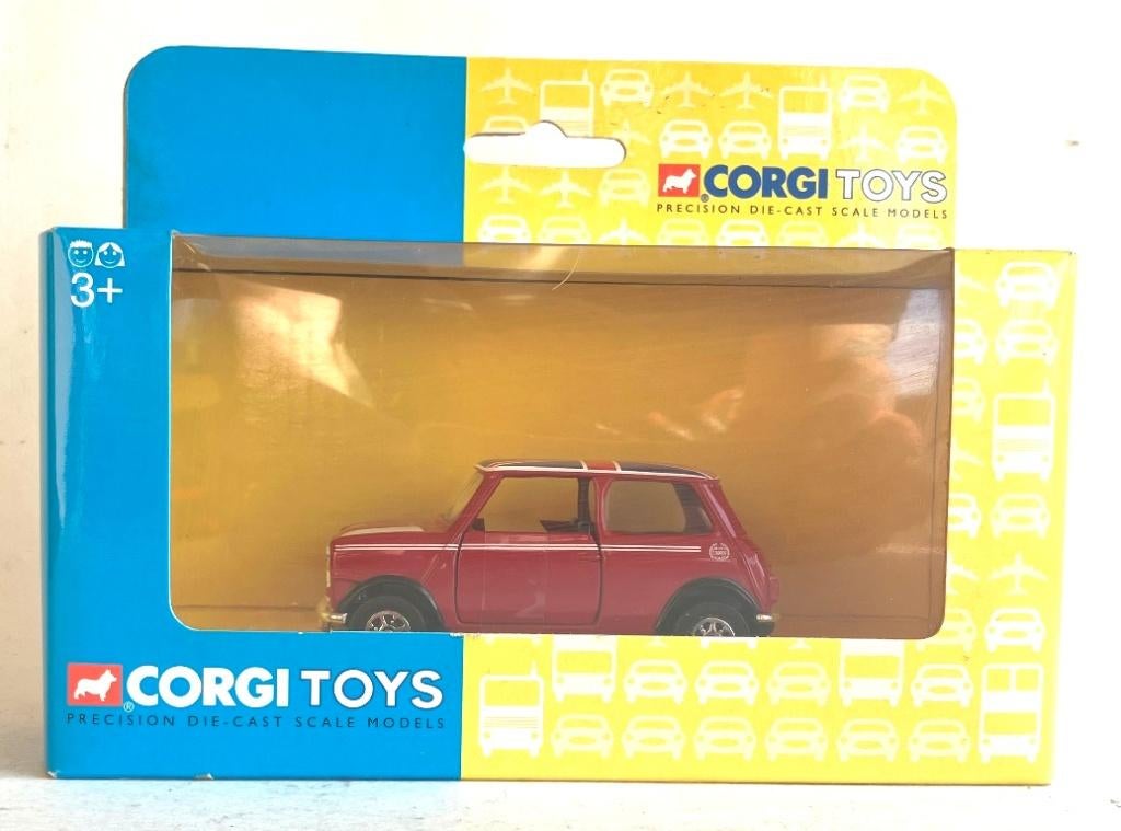Mini flame red Union Jack Corgi TY82248., Hobby en Vrije tijd, Ophalen of Verzenden, Zo goed als nieuw, Auto