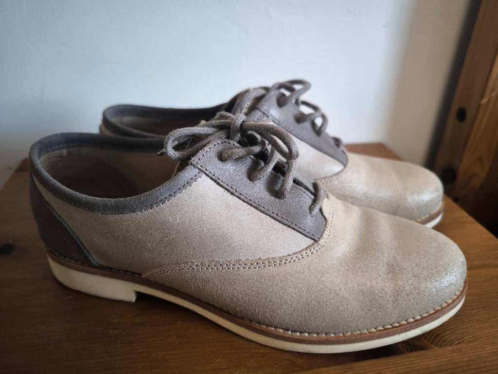 Chaussures basses GEOX cuir brossé beige T 38, Enlèvement, Beige, Chaussures basses