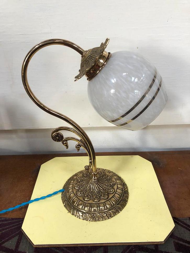 Lamp art nouveau, Huis en Inrichting, Lampen | Tafellampen, Gebruikt, Minder dan 50 cm, Metaal, Ophalen of Verzenden