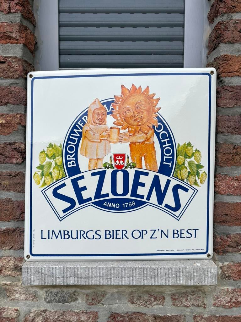 Emaille reclame brouwerij bocholt, Verzamelen, Ophalen, Zo goed als nieuw
