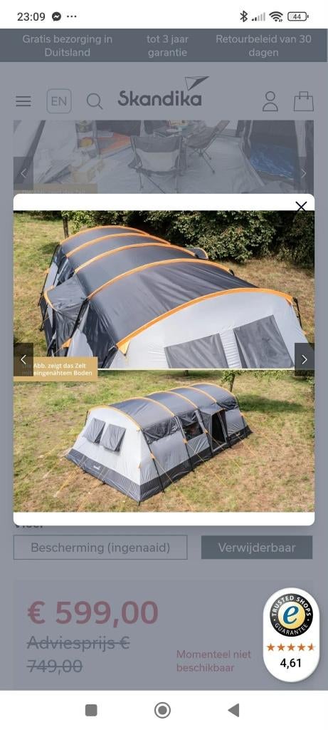 Scandika met  sleepertechnology (verduistering), Caravans en Kamperen, Ophalen, Zo goed als nieuw, Meer dan 6