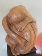 Statue de câlineur  vintage asiatique en bois dur, Enlèvement ou Envoi