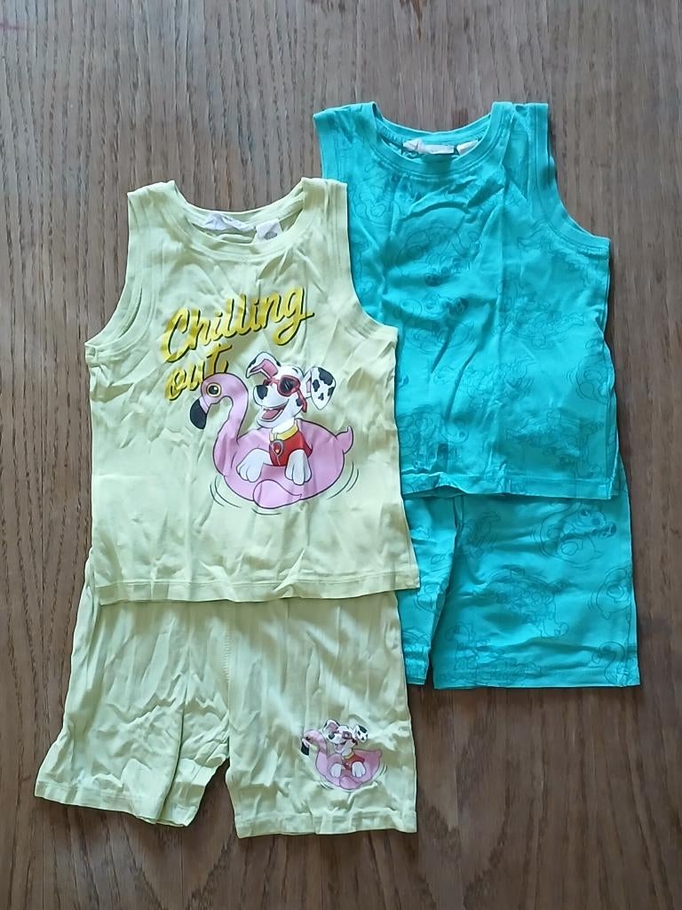 Set van 2 H&M Pyjama's - Maat 98/104 - Katoen - Paw Patrol, Nacht- of Onderkleding, Gebruikt, H&M, Ophalen of Verzenden
